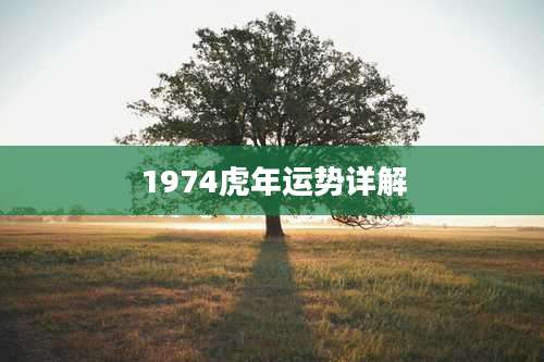 1974虎年运势详解
