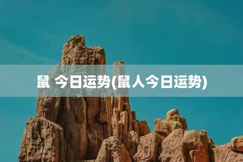 鼠 今日运势(鼠人今日运势)