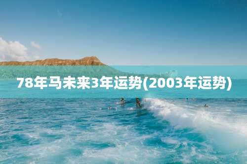 78年马未来3年运势(2003年运势)
