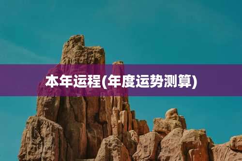 本年运程(年度运势测算)
