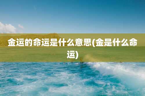 金运的命运是什么意思(金是什么命运)