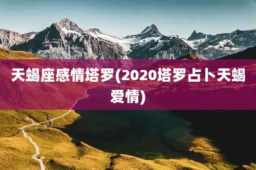 天蝎座感情塔罗(2020塔罗占卜天蝎爱情)
