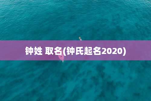 钟姓 取名(钟氏起名2020)