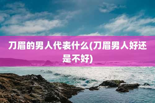 刀眉的男人代表什么(刀眉男人好还是不好)