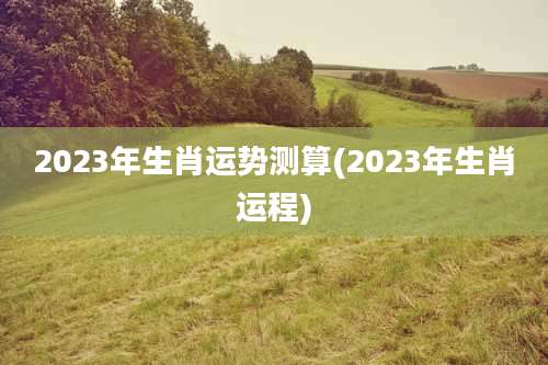 2023年生肖运势测算(2023年生肖运程)