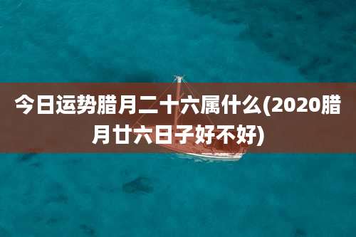 今日运势腊月二十六属什么(2020腊月廿六日子好不好)