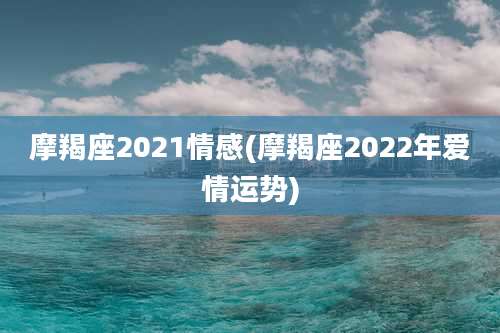 摩羯座2021情感(摩羯座2022年爱情运势)