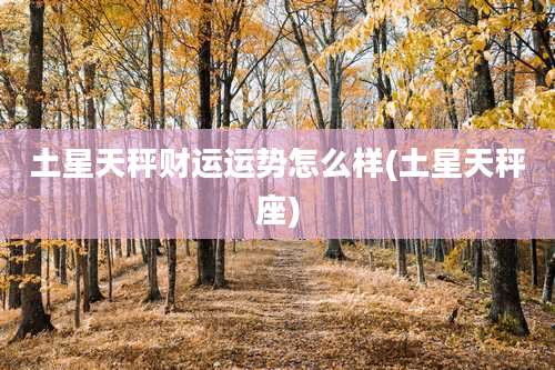 土星天秤财运运势怎么样(土星天秤座)