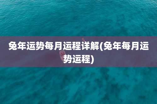 兔年运势每月运程详解(兔年每月运势运程)