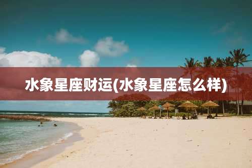 水象星座财运(水象星座怎么样)