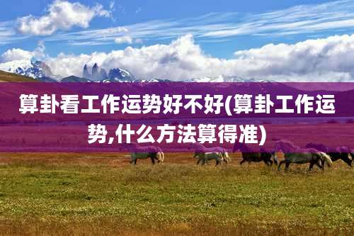 算卦看工作运势好不好(算卦工作运势,什么方法算得准)