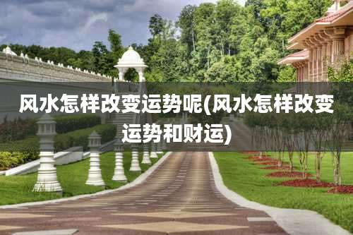 风水怎样改变运势呢(风水怎样改变运势和财运)