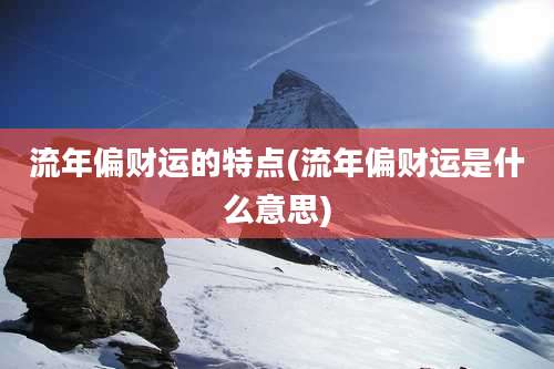 流年偏财运的特点(流年偏财运是什么意思)