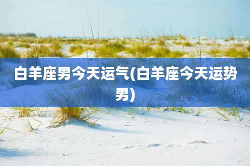 白羊座男今天运气(白羊座今天运势男)