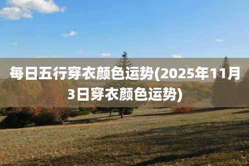 每日五行穿衣颜色运势(2025年11月3日穿衣颜色运势)