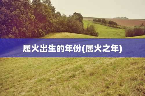 属火出生的年份(属火之年)