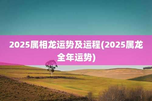 2025属相龙运势及运程(2025属龙全年运势)