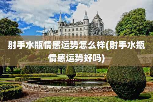 射手水瓶情感运势怎么样(射手水瓶情感运势好吗)