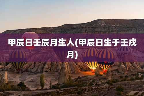 甲辰日壬辰月生人(甲辰日生于壬戌月)