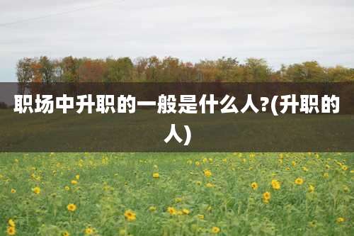 职场中升职的一般是什么人?(升职的人)