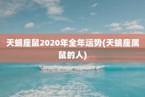 天蝎座鼠2020年全年运势(天蝎座属鼠的人)