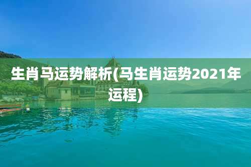 生肖马运势解析(马生肖运势2021年运程)