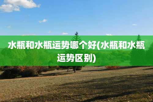 水瓶和水瓶运势哪个好(水瓶和水瓶运势区别)