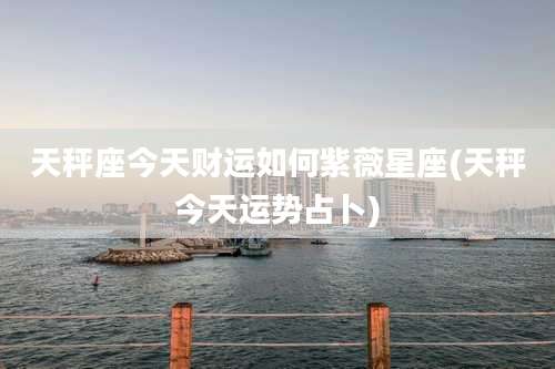 天秤座今天财运如何紫薇星座(天秤今天运势占卜)