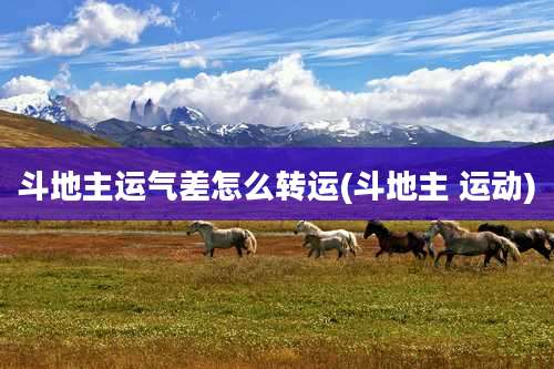 斗地主运气差怎么转运(斗地主 运动)