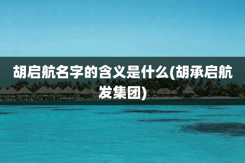 胡启航名字的含义是什么(胡承启航发集团)