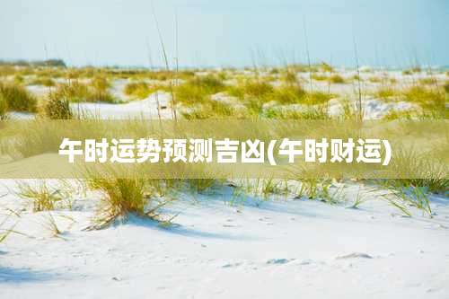 午时运势预测吉凶(午时财运)