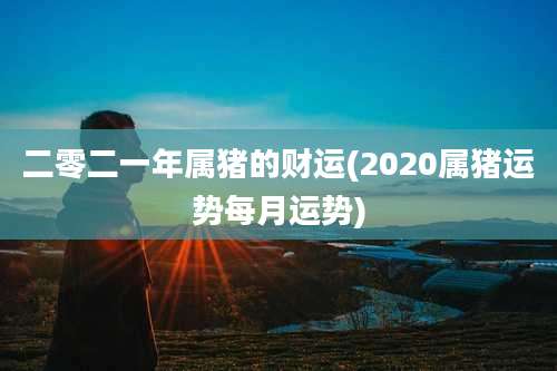 二零二一年属猪的财运(2020属猪运势每月运势)