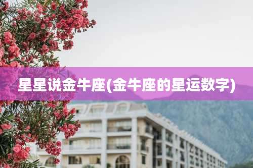 星星说金牛座(金牛座的星运数字)