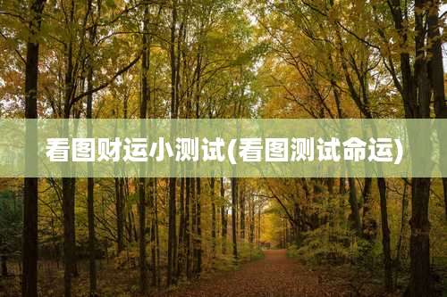 看图财运小测试(看图测试命运)