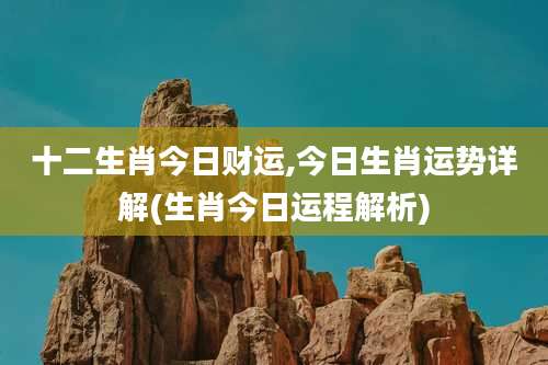 十二生肖今日财运,今日生肖运势详解(生肖今日运程解析)