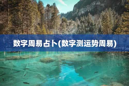 数字周易占卜(数字测运势周易)