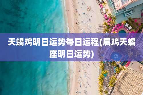 天蝎鸡明日运势每日运程(属鸡天蝎座明日运势)