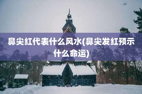 鼻尖红代表什么风水(鼻尖发红预示什么命运)