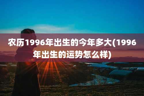 农历1996年出生的今年多大(1996年出生的运势怎么样)