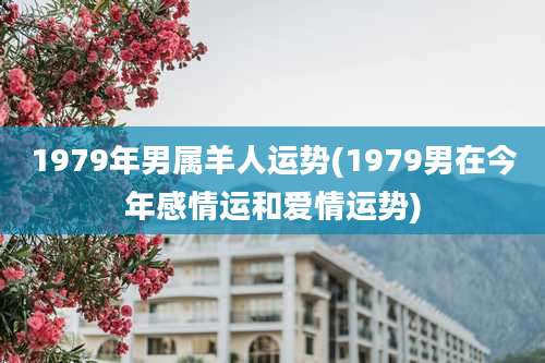 1979年男属羊人运势(1979男在今年感情运和爱情运势)
