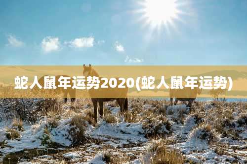 蛇人鼠年运势2020(蛇人鼠年运势)