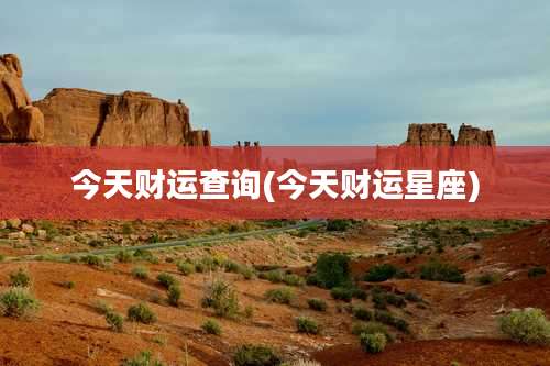 今天财运查询(今天财运星座)