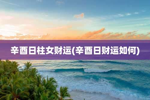 辛酉日柱女财运(辛酉日财运如何)