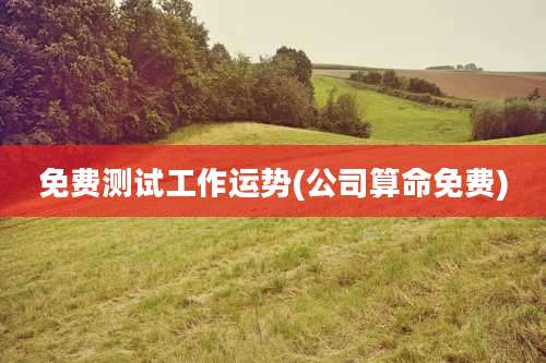 免费测试工作运势(公司算命免费)