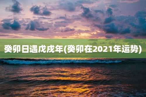 癸卯日遇戊戌年(癸卯在2021年运势)