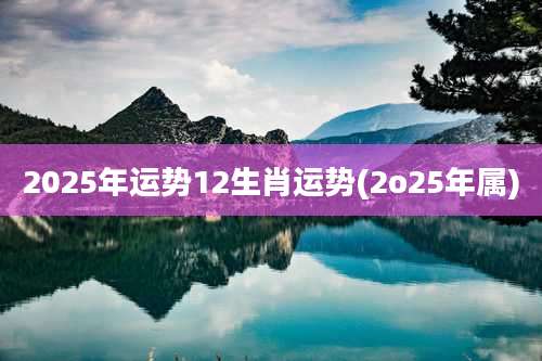 2025年运势12生肖运势(2o25年属)