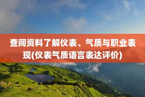 查阅资料了解仪表、气质与职业表现(仪表气质语言表达评价)