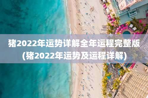 猪2022年运势详解全年运程完整版(猪2022年运势及运程详解)