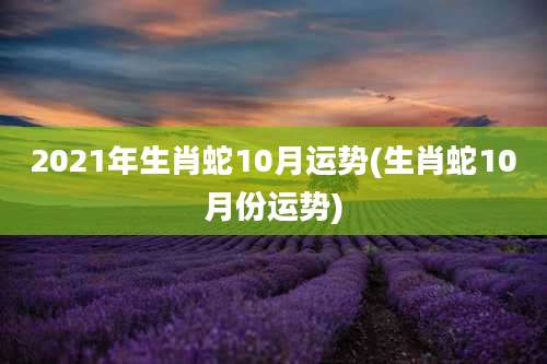 2021年生肖蛇10月运势(生肖蛇10月份运势)