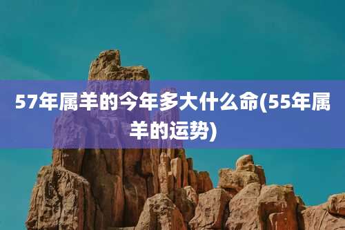 57年属羊的今年多大什么命(55年属羊的运势)